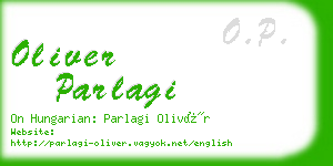 oliver parlagi business card